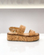 SANDÁLIA FLATFORM EM CORTIÇA COM FIVELA BEGE - comprar online