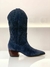 BOTA DE CANO MÉDIO COWBOY EM CAMURÇA AZUL NAVAL - Resedá
