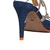 SANDÁLIA SALTO MÉDIO TASSEL MIÇANGAS E JEANS AZUL ESCURO - Resedá