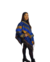 Poncho Feminino Indiano com Capuz e Estampa Étnica