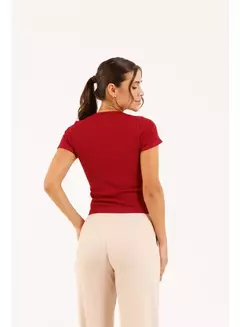 Blusa canelada manga curta sem costura - comprar online