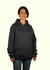 Buzo Canguro / Hoodie Gris Plomo Liso de Frisa con Capucha Mujer - comprar online