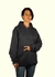 Imagen de Buzo Canguro / Hoodie Gris Plomo Liso de Frisa con Capucha Mujer