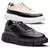 2 Pares Tenis Oversized H. Bos Melburk Sneaker Masculino Casual Sola Alta Couro Liso - loja online