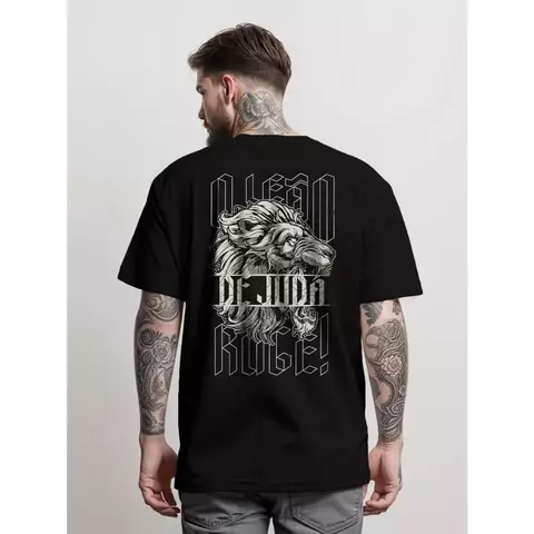 Camiseta Jesus Oversized Streetwear Unissex Leão De Juda