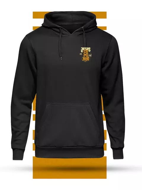 Moletom De Frio Capuz "Jesus É O Caminho" Cristã Moda Evangélica Streetwear Unissex Premium