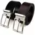 Kit 2 Cintos Social Masculino Couro Ecológico Dupla Face Preto e Marrom