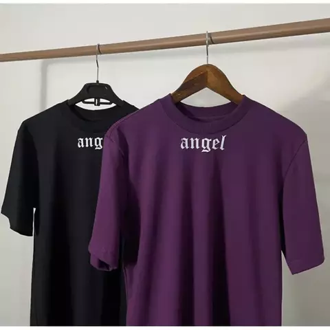 KIT 2 Camiseta Premium 100% Algodão Roxa Angel Palm Unissex Streetwear Lançamento