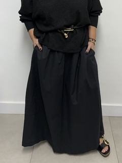 Conjunto Blusa Tricot + Saia de Tricoline Preta - Jourlejour