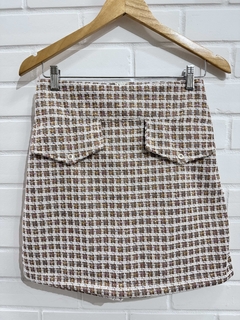 Short Saia Em Tweed Ocre na internet