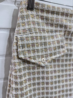 Short Saia Em Tweed Bege - loja online