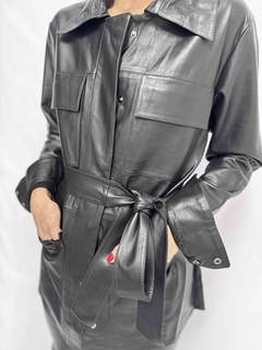 Trench Coat Couro Preto - loja online
