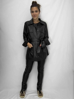 Trench Coat Couro Preto - Jourlejour
