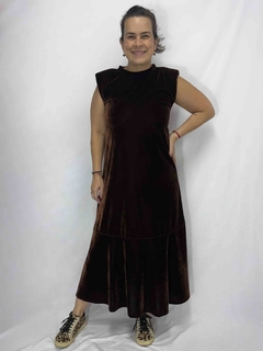 Vestido Amelie Marrom - Veludo - comprar online