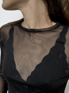 Blusa Tule Preta - loja online