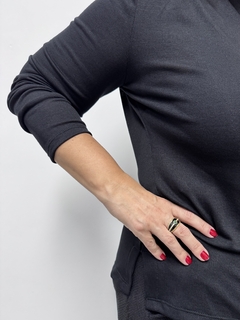 Blusa Francesca manga longa Preto na internet