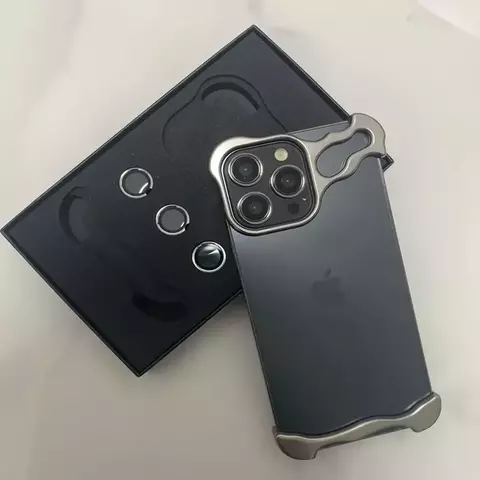 Luxo irregular liga de alumínio pára-choques caso do telefone para iphone 16 1