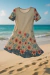 Vestido beige con recortes - comprar online