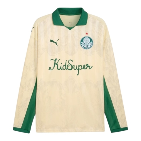 Camisa Palmeiras Edição especial Mundial de Clubes 25/26 manga longa - Torcedor Puma Masculina - Bege e verde