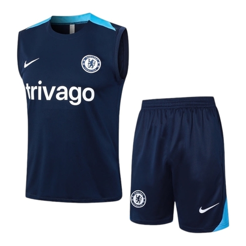 Kit Treino adulto - Camisa e Shorts - Chelsea Nike 24/25 - Azul