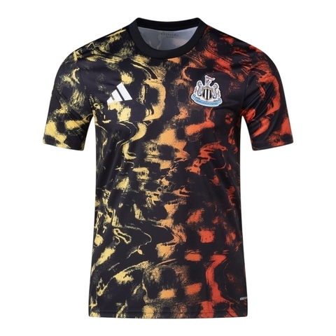 Camisa Newcastle 25/26 - Torcedor Adidas Masculina - Preta com detalhes em amarelo e laranja