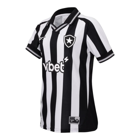 Camisa Botafogo I 25/26 - Torcedor Reebok Feminina - Preta e branca