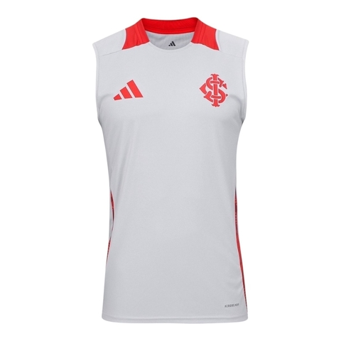 Camisa Regata Internacional Treino 25/26 - Torcedor Adidas Masculina - Branca com detalhes em vermelho