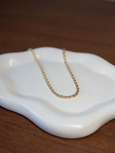Kit Colar e Pulseira Cordão Baiano Banhado a Ouro 18k