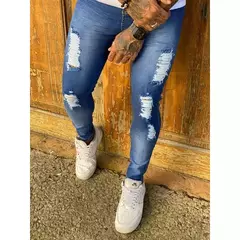 Calça Jeans Masculina Skinny Rasgada Destroyed - comprar online