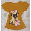 Blusinha Feminina T-Shirt Cachorro Com Flor - comprar online