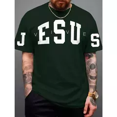 Camiseta Masculina Jesus Vive 100% Algodão - Pandadripp