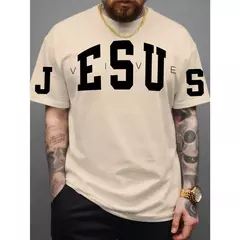 Camiseta Masculina Jesus Vive 100% Algodão