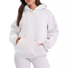 Imagem do Moletom Feminino Blusa De Frio Liso Preto Moda Estiloso Casaco Inverno Com Capuz