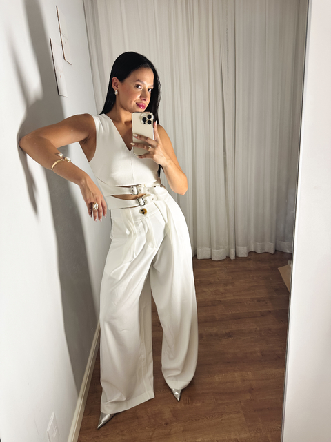 Calça Celina Off White - comprar online