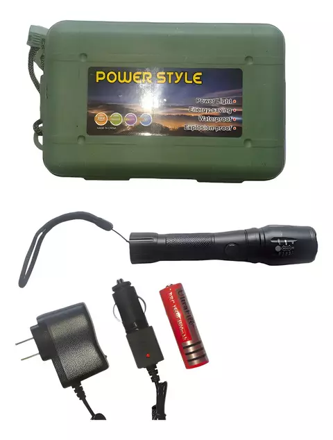 Pack x10 Linterna Recargable Power Style 261 Con Zoom