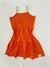 Vestido Intantil Malha Estampada Laranja