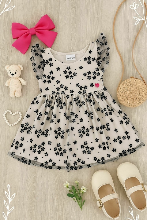 Vestido em Tecido Tule Flocking