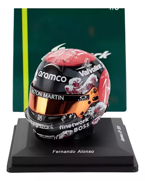 Miniatura Capacete Spark Gp Japão 2024 Fernando Alonso 1/5