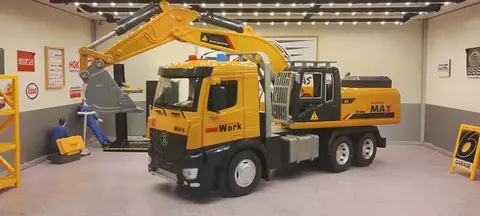 Miniatura Caminhão Escavadeira 1/24