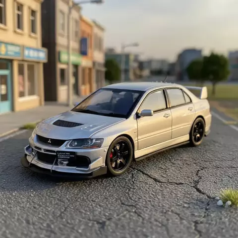 Miniatura Réplica Mitsubishi Lancer Evolution Prateado1/32