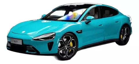 Miniatura Réplica Carro Xiaomi Su7 Escala 1/24 Som/led Azul