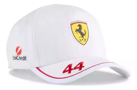 Boné Ferrari F1 Lewis Hamilton N44 Modelo 2025 Fórmula 1 Branco