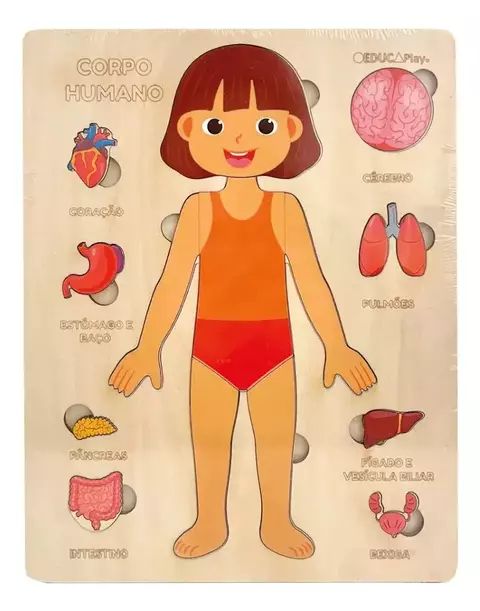 Quebra Cabeça Corpo Humano Montessori Educaplay Menina - comprar online