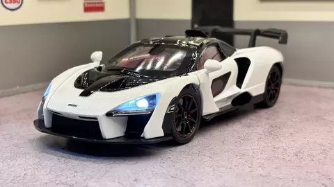 Miniatura Mclaren Senna 1/24 Som/led 19cm Branco
