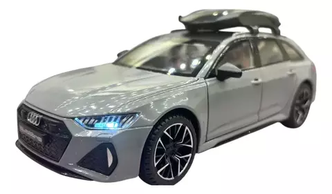 Sensacional Miniatura Audi Rs6 Som/led Escala 1/24 Cinza sem isunfilm