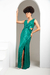Vestido Verde Paete Costas Abertas