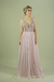 Vestido Longo Rose Corpo Bordado e Saia Tule