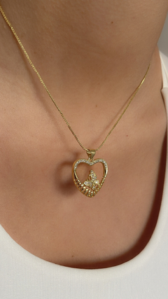 Cadena corazón calado mariposa - comprar online