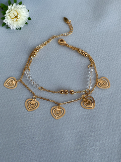 PULSERA DE TOBILLO CORAZONES - comprar online