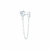 Brinco Com Pedra Zirconia Tipo Piercing Ear Line Prata 925
